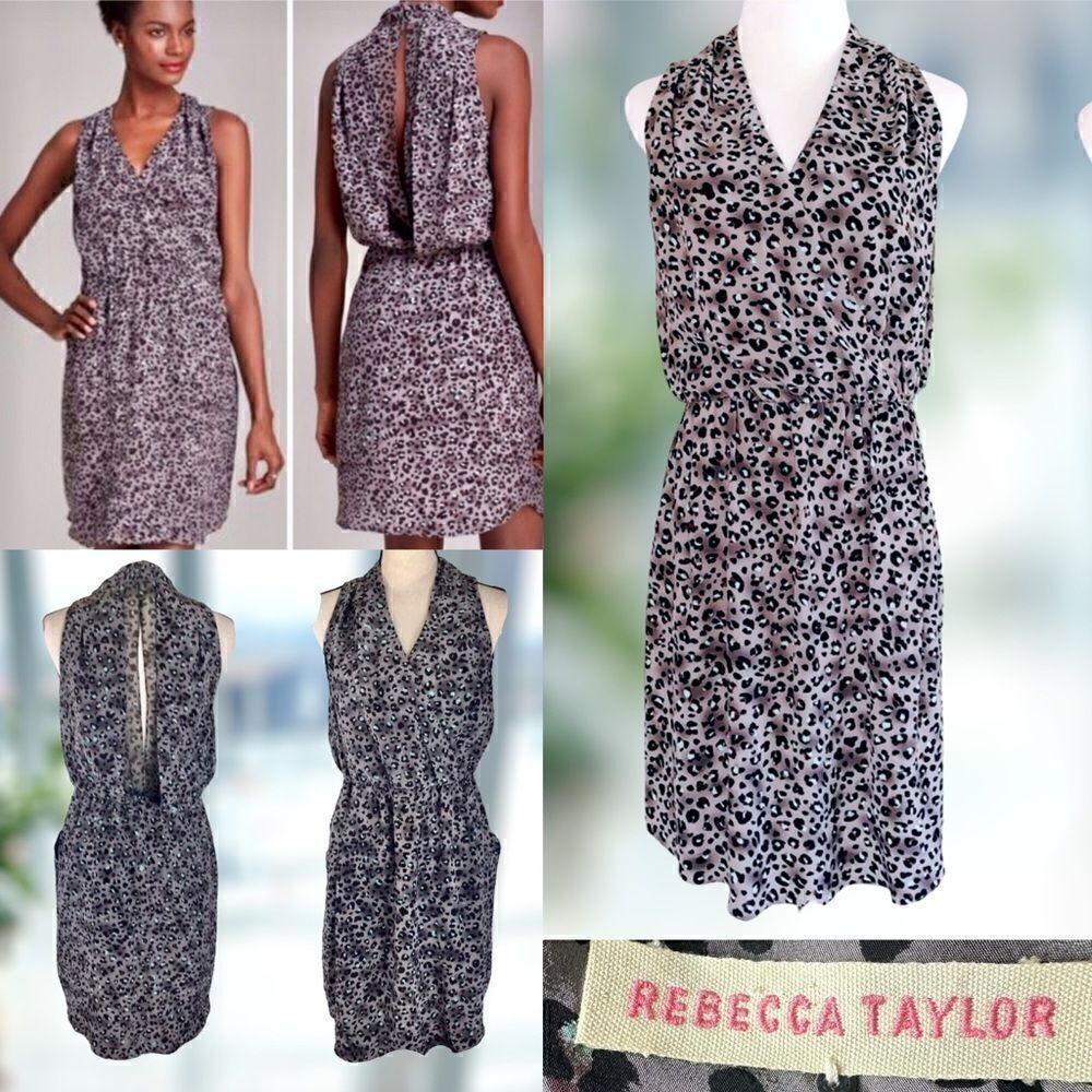 REBECCA TAYLOR Boulson 100% Silk Pocket Dress Size 10